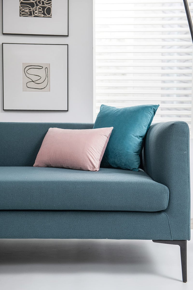 DEZENE Lumbar Pillow Covers 12x20 Pink: Pack of 2 Cozy Soft Velvet Rectangular Modern Luxury Decorative Throw Pillow Cases for Sofa Couch Living Room Bed Home Decor - Image 3